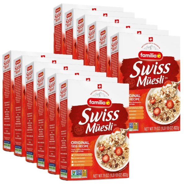 Familia Swiss Muesli Cereal, Original Recipe with Fruit and Nuts - Enjoy Hot, Cold or as Overnight Oats, 29 oz (Pack of 1)