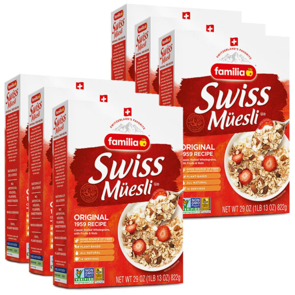 Familia Swiss Muesli Cereal, Original Recipe with Fruit and Nuts - Enjoy Hot, Cold or as Overnight Oats, 29 oz (Pack of 1)