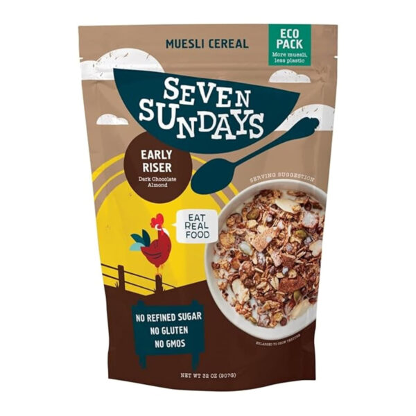 Seven Sundays Muesli Cereal Variety Pack - 4 Count, 12 Oz Bag - Certified Gluten Free Muesli - Non GMO, No Refined Sugar and Kosher