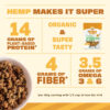 6893ac5166bf8cb187979890ef8e1b2883b5da5149e66ad5f76ed.jpg Manitoba Harvest Hemp Yeah Granola, with 10 g of Protein, 3.5 g Omegas, 3 g of Fiber and less than 10 g Sugar Per Serving, Organic, Non-GMO, Honey and Oats, 10 Oz, Packaging May Vary