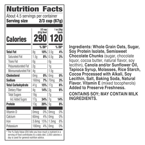 Nature Valley Protein Granola, Oats and Dark Chocolate Granola, Resealable Snack Pouch, 11 oz