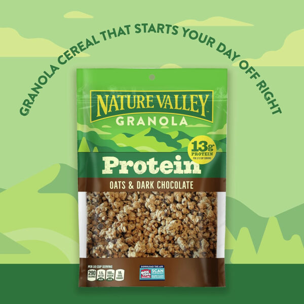Nature Valley Protein Granola, Oats and Dark Chocolate Granola, Resealable Snack Pouch, 11 oz