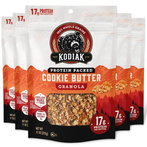 6893ad07664c0d484e8199653862d4a59eafb30513e0ec1c58adb.jpg Kodiak Cakes Granola Pouch, Cookie Butter, High Protein, 100% Whole Grains (Pack of 5 pouches)