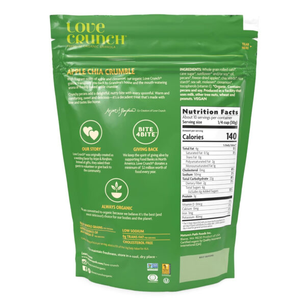 Love Crunch Organic Dark Chocolate & Red Berries Granola, 11.5 oz (Pack of 1), Non-GMO, Fair Trade, by Nature's Path