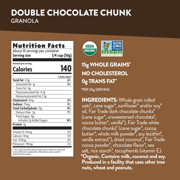 Love Crunch Organic Dark Chocolate & Red Berries Granola, 11.5 oz (Pack of 1), Non-GMO, Fair Trade, by Nature's Path