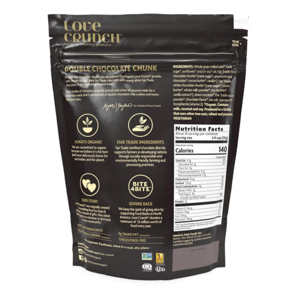 Love Crunch Organic Dark Chocolate & Red Berries Granola, 11.5 oz (Pack of 1), Non-GMO, Fair Trade, by Nature's Path