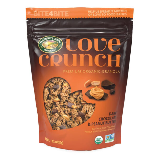 Love Crunch Organic Dark Chocolate & Red Berries Granola, 11.5 oz (Pack of 1), Non-GMO, Fair Trade, by Nature's Path