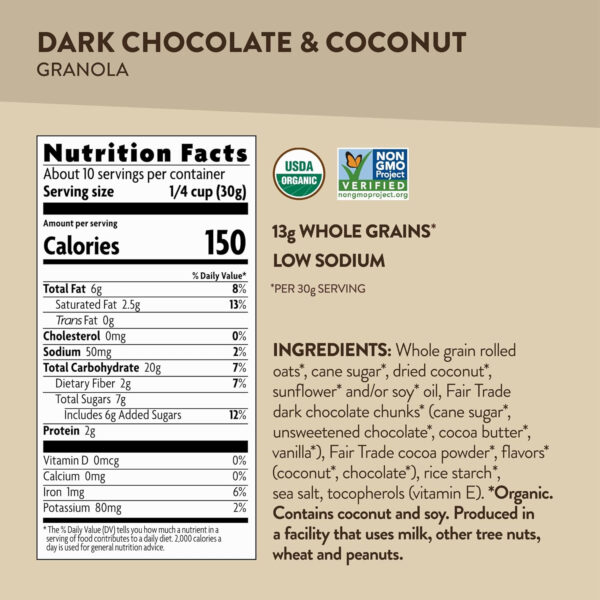 Love Crunch Organic Dark Chocolate & Red Berries Granola, 11.5 oz (Pack of 1), Non-GMO, Fair Trade, by Nature's Path