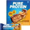 Pure Protein Bars, High Protein, Nutritious Snacks to Support Energy, Low Sugar, Gluten Free, Chocolate Peanut Butter, 1.76oz, 12 Count (Packaging May Vary)