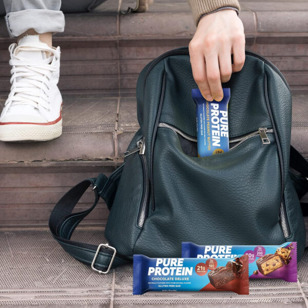 Pure Protein Bars, High Protein, Nutritious Snacks to Support Energy, Low Sugar, Gluten Free, Chocolate Peanut Butter, 1.76oz, 12 Count (Packaging May Vary)