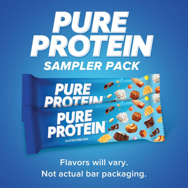 Pure Protein Bars, High Protein, Nutritious Snacks to Support Energy, Low Sugar, Gluten Free, Chocolate Peanut Butter, 1.76oz, 12 Count (Packaging May Vary)