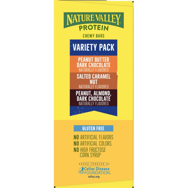 6893aeeb559bfe020a1a732eec1270332eee1d68683a5821ed5ea.jpg Nature Valley Protein Chewy Snack Bars, Variety Pack, 15 Bars, 21.3 oz