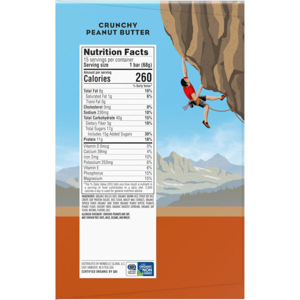 6893af67cfb4ef1fa36a89646503f882308283bbb620dd462ed7f.jpg CLIF BAR - Protein Bars - Crunchy Peanut Butter - Made with Organic Oats - Energy Bars - Non-GMO (15 Pack)