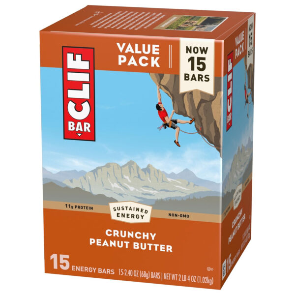 6893af74963db739e491323dd085b158a4aa30872a9bfb3d7fbac.jpg CLIF BAR - Protein Bars - Crunchy Peanut Butter - Made with Organic Oats - Energy Bars - Non-GMO (15 Pack)