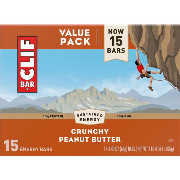 6893af75ddd0dbe4e310fe7467df0fcde04fd1110fcf8fbff5123.jpg CLIF BAR - Protein Bars - Crunchy Peanut Butter - Made with Organic Oats - Energy Bars - Non-GMO (15 Pack)