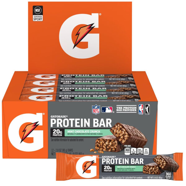 Gatorade Whey Protein Recover Bars, Chocolate Chip, 2.8 ounce(Pack of 12)