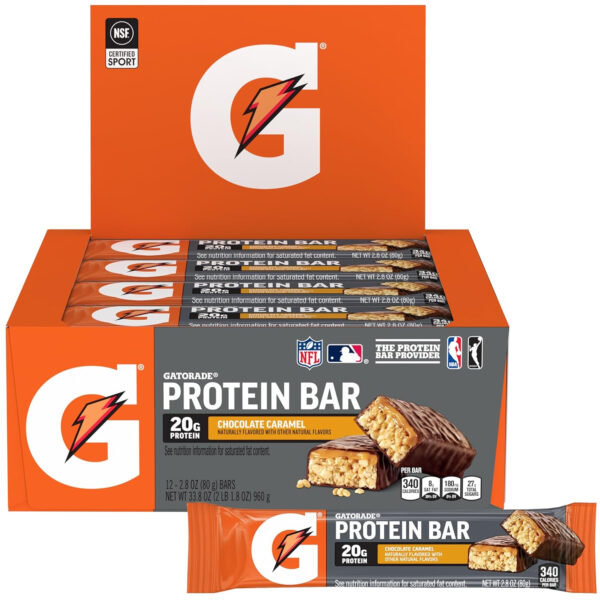 Gatorade Whey Protein Recover Bars, Chocolate Chip, 2.8 ounce(Pack of 12)