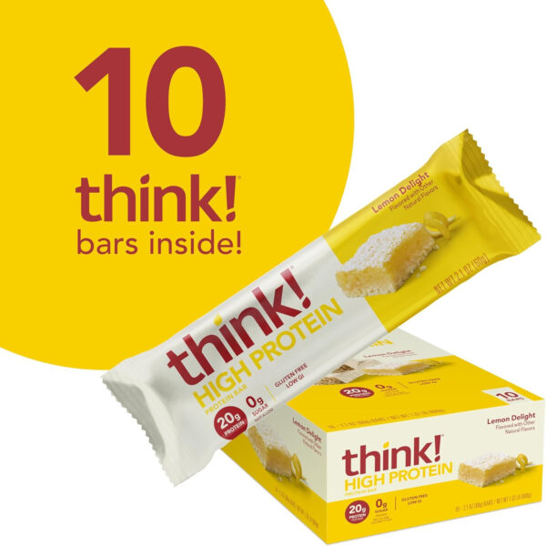 6893b08a8ef2e7ef1f2eba36ccaff7873194eea4bf45ade6eff74.jpg think! Protein Bars, High Protein Snacks, Gluten Free, Kosher Friendly, Creamy Peanut Butter, Nutrition Bars, 2.1 Oz per Bar, 12 Count (Packaging May Vary)