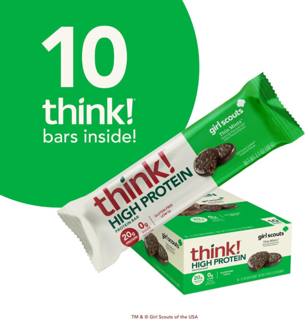 6893b092c6d762c32e2a193d0b7daa5bd36b9b77e0271d7a58630.jpg think! Protein Bars, High Protein Snacks, Gluten Free, Kosher Friendly, Creamy Peanut Butter, Nutrition Bars, 2.1 Oz per Bar, 12 Count (Packaging May Vary)