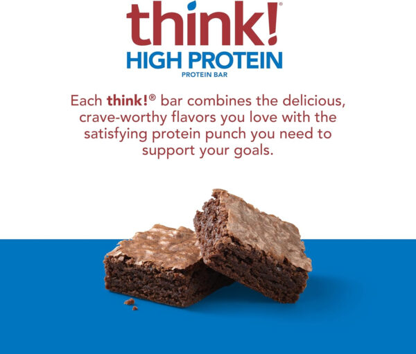 6893b0b1abb74e3e47e8f965fa64c219e306aaedd1686c0e0a1b4.jpg think! Protein Bars, High Protein Snacks, Gluten Free, Kosher Friendly, Creamy Peanut Butter, Nutrition Bars, 2.1 Oz per Bar, 12 Count (Packaging May Vary)