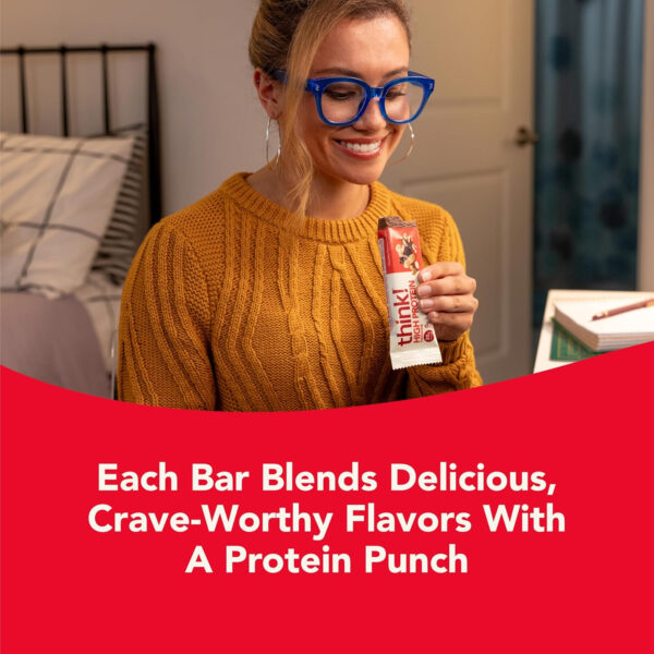 6893b0bf1abb1ad19dc752c026317c27d0ce8289005be2e580009.jpg think! Protein Bars, High Protein Snacks, Gluten Free, Kosher Friendly, Creamy Peanut Butter, Nutrition Bars, 2.1 Oz per Bar, 12 Count (Packaging May Vary)