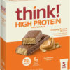 6893b0c4638f61673c696a96fc1420bc088f8aede7810fd2dfd91.jpg think! Protein Bars, High Protein Snacks, Gluten Free, Kosher Friendly, Creamy Peanut Butter, Nutrition Bars, 2.1 Oz per Bar, 12 Count (Packaging May Vary)