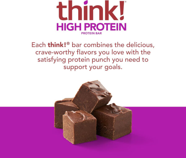 6893b0dfd1aab112666e44d5a91d8dee055ef5c1ec0f44b85183d.jpg think! Protein Bars, High Protein Snacks, Gluten Free, Kosher Friendly, Creamy Peanut Butter, Nutrition Bars, 2.1 Oz per Bar, 12 Count (Packaging May Vary)