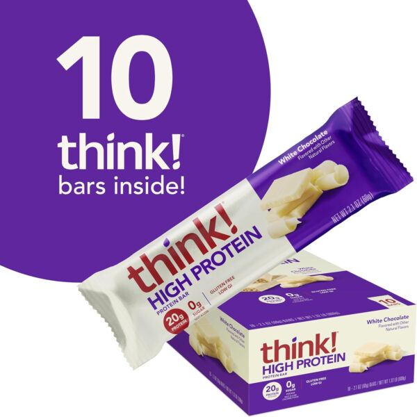 6893b0e5292a4ce976ae09ad284a4a451b85c42908914e5d9436e.jpg think! Protein Bars, High Protein Snacks, Gluten Free, Kosher Friendly, Creamy Peanut Butter, Nutrition Bars, 2.1 Oz per Bar, 12 Count (Packaging May Vary)