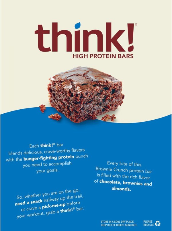 6893b0ee603981708a1a8626dad876c802cb2978eab65c2fbe12a.jpg think! Protein Bars, High Protein Snacks, Gluten Free, Kosher Friendly, Creamy Peanut Butter, Nutrition Bars, 2.1 Oz per Bar, 12 Count (Packaging May Vary)