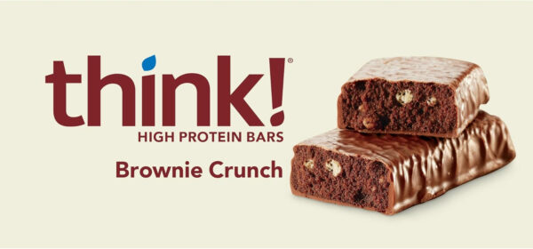 6893b0ef853a5609ee52600c07a1e2f97d7fd9ffbb88b215dfbf7.jpg think! Protein Bars, High Protein Snacks, Gluten Free, Kosher Friendly, Creamy Peanut Butter, Nutrition Bars, 2.1 Oz per Bar, 12 Count (Packaging May Vary)