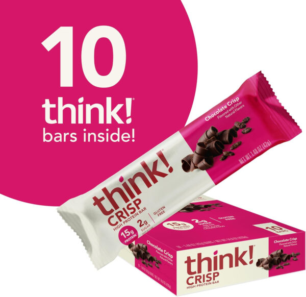 6893b101f3c32c8bb0e3b841faf06d5f9981930b9fa4c5a11a7a9.jpg think! Protein Bars, High Protein Snacks, Gluten Free, Kosher Friendly, Creamy Peanut Butter, Nutrition Bars, 2.1 Oz per Bar, 12 Count (Packaging May Vary)