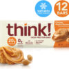 6893b10c442932be7506cba34ebf03e3d8d57348b6c2c5415d73f.jpg think! Protein Bars, High Protein Snacks, Gluten Free, Kosher Friendly, Creamy Peanut Butter, Nutrition Bars, 2.1 Oz per Bar, 12 Count (Packaging May Vary)
