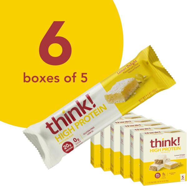 6893b11482940743dcf62d910f9a1f3411cc88ec3e7b12e9333ed.jpg think! Protein Bars, High Protein Snacks, Gluten Free, Kosher Friendly, Creamy Peanut Butter, Nutrition Bars, 2.1 Oz per Bar, 12 Count (Packaging May Vary)