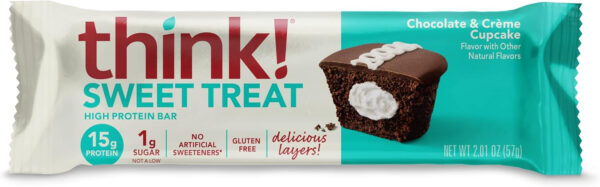 6893b11babb2e512cda2ba676682eacca14fd9b4e4b29301b82b5.jpg think! Protein Bars, High Protein Snacks, Gluten Free, Kosher Friendly, Creamy Peanut Butter, Nutrition Bars, 2.1 Oz per Bar, 12 Count (Packaging May Vary)