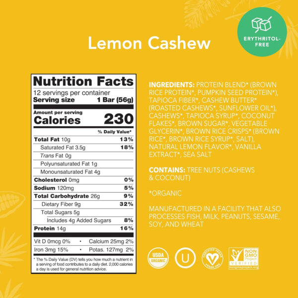 ALOHA Organic Plant Based Protein Bars |Peanut Butter Chocolate Chip | 1.98 Oz (Pack of 12) | Vegan, Low Sugar, Gluten Free, Paleo, Low Carb, Non-GMO, Stevia Free, Soy Free, No Sugar Alcohols