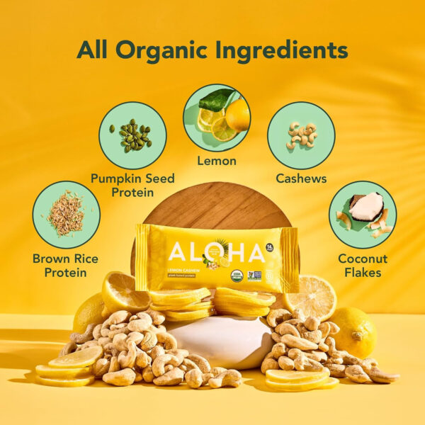 ALOHA Organic Plant Based Protein Bars |Peanut Butter Chocolate Chip | 1.98 Oz (Pack of 12) | Vegan, Low Sugar, Gluten Free, Paleo, Low Carb, Non-GMO, Stevia Free, Soy Free, No Sugar Alcohols