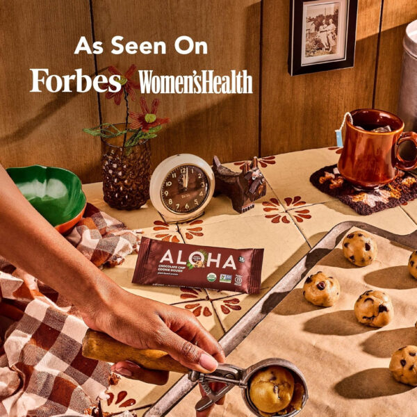 ALOHA Organic Plant Based Protein Bars |Peanut Butter Chocolate Chip | 1.98 Oz (Pack of 12) | Vegan, Low Sugar, Gluten Free, Paleo, Low Carb, Non-GMO, Stevia Free, Soy Free, No Sugar Alcohols