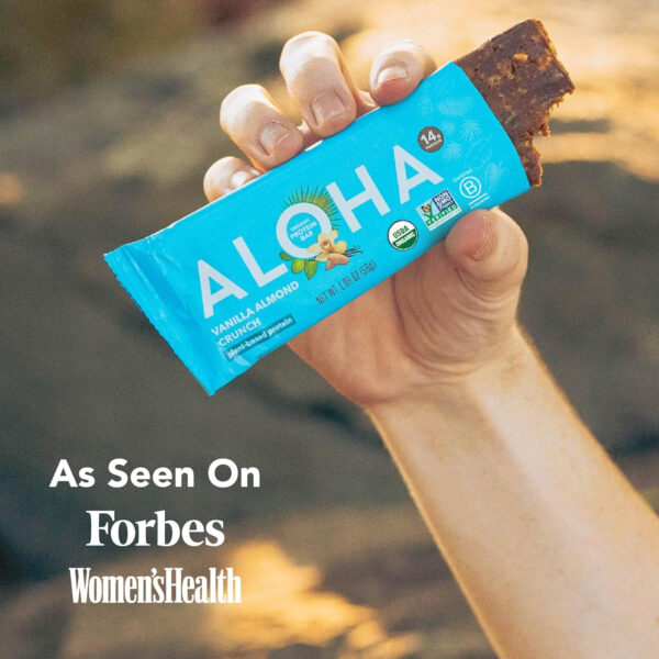 ALOHA Organic Plant Based Protein Bars |Peanut Butter Chocolate Chip | 1.98 Oz (Pack of 12) | Vegan, Low Sugar, Gluten Free, Paleo, Low Carb, Non-GMO, Stevia Free, Soy Free, No Sugar Alcohols