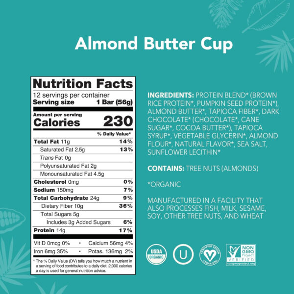 ALOHA Organic Plant Based Protein Bars |Peanut Butter Chocolate Chip | 1.98 Oz (Pack of 12) | Vegan, Low Sugar, Gluten Free, Paleo, Low Carb, Non-GMO, Stevia Free, Soy Free, No Sugar Alcohols