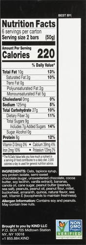 KIND Breakfast Protein Bars, Peanut Butter Banana Dark Chocolate, Healthy Snacks, Gluten Free, 8g Protein, 6 Count