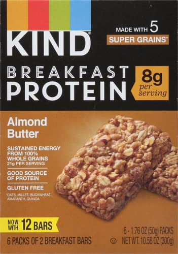 KIND Breakfast Protein Bars, Peanut Butter Banana Dark Chocolate, Healthy Snacks, Gluten Free, 8g Protein, 6 Count