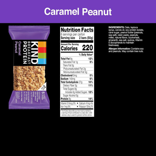 KIND Breakfast Protein Bars, Peanut Butter Banana Dark Chocolate, Healthy Snacks, Gluten Free, 8g Protein, 6 Count