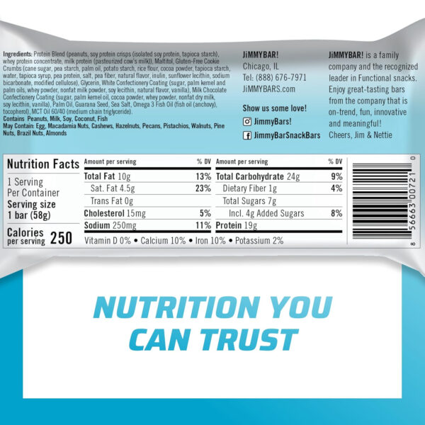 Functional Protein Bars - High-Performance Energy Snacks with Caffeine - Low Sugar & Non-GMO - Gluten Free Protein Bars for Workout, Travel & Energy Boosting | Cookies 'N Cream -12 Count