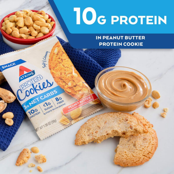 6893b3233e340b8aa7a3418ebea8359b3cf46d7ccbc42616e0f06.jpg Atkins Blueberry Flavored Soft Baked Energy Bars, High in Protein Snack Bar, Low Sugar, High Fiber Snack, Protein Snack, 4 Packs (4 Bars Each)