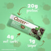 Quest Nutrition Chocolate Chip Dough Cookie Protein Bars, 21g Protein, 1g Sugar, 4g Net Carb, Gluten Free, Keto Friendy, 12 Count