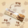 Quest Nutrition Chocolate Chip Dough Cookie Protein Bars, 21g Protein, 1g Sugar, 4g Net Carb, Gluten Free, Keto Friendy, 12 Count