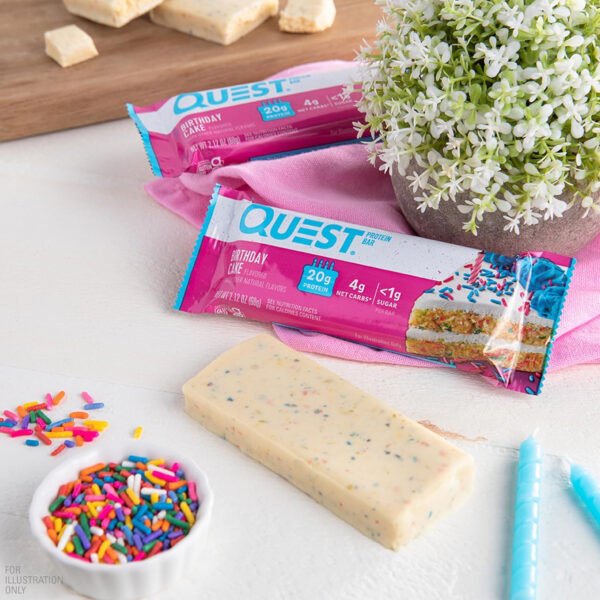 Quest Nutrition Chocolate Chip Dough Cookie Protein Bars, 21g Protein, 1g Sugar, 4g Net Carb, Gluten Free, Keto Friendy, 12 Count