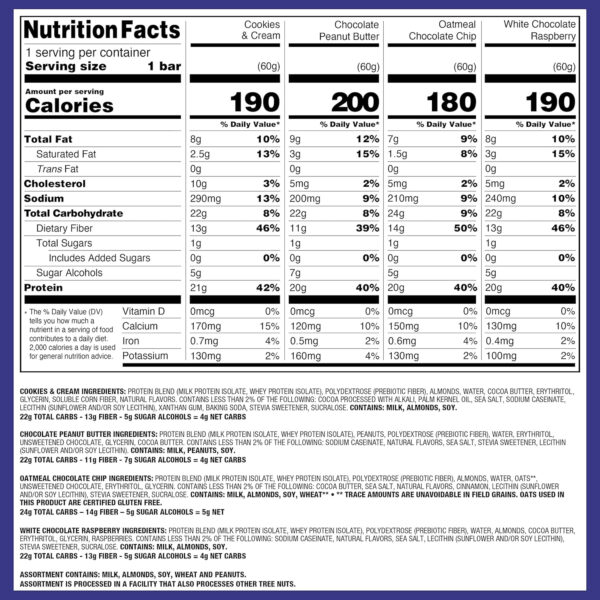 Quest Nutrition Chocolate Chip Dough Cookie Protein Bars, 21g Protein, 1g Sugar, 4g Net Carb, Gluten Free, Keto Friendy, 12 Count