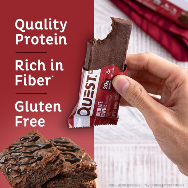 Quest Nutrition Chocolate Chip Dough Cookie Protein Bars, 21g Protein, 1g Sugar, 4g Net Carb, Gluten Free, Keto Friendy, 12 Count