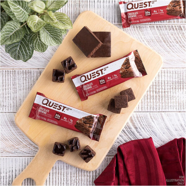 Quest Nutrition Chocolate Chip Dough Cookie Protein Bars, 21g Protein, 1g Sugar, 4g Net Carb, Gluten Free, Keto Friendy, 12 Count